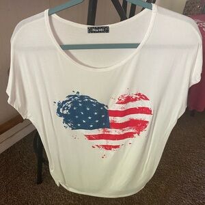 Boutique patriotic heart flag shirt